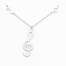 Sterling Silver Music Notes Adjustable Necklet