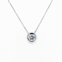Sterling Silver 5mm Bezel Set CZ Necklet