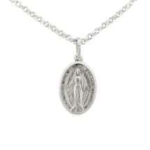 Sterling Silver Miraculas Medal On 20 Inch Chain