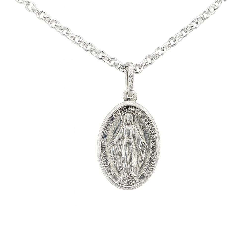 P1601148-sterling-silver-miraculas-medal-on-belcher-chain-front-main-image P1601148-sterling-silver-miraculas-medal-on-belcher-chain-front-main-image