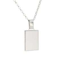 Sterling Silver Solid Rectangular Disk Belcher Chain