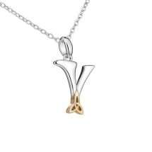 Sterling Silver Celtic "Y" Initial And Chain