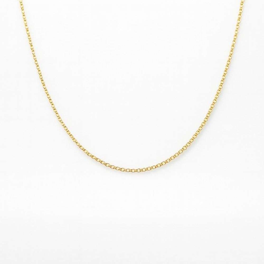 R8628-41 Sterling silver 41cm gold plated 2mm wide belcher link chain front image R8628-41 Sterling silver 41cm gold plated 2mm wide belcher link chain front image