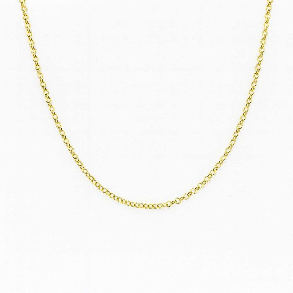 R8628-46 Sterling silver 46cm gold plated 2mm wide belcher link chain front image