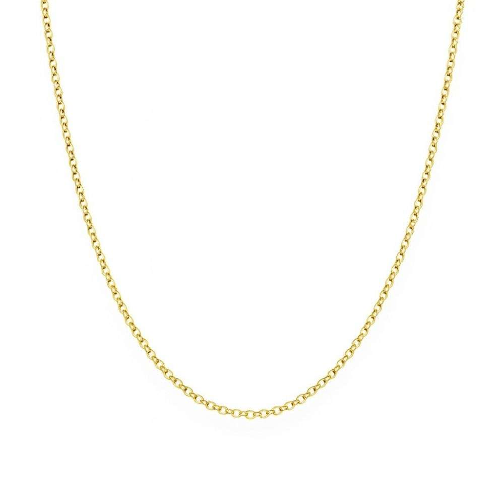 R8628-51 Sterling silver 51cm gold plated 2mm wide belcher link chain front image