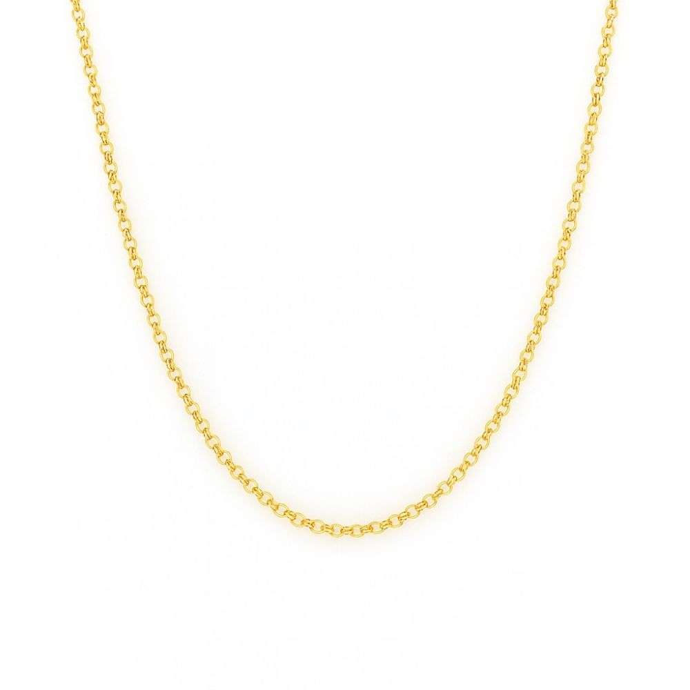 R8628-56 Sterling silver 56cm gold plated 2mm wide belcher link chain front image