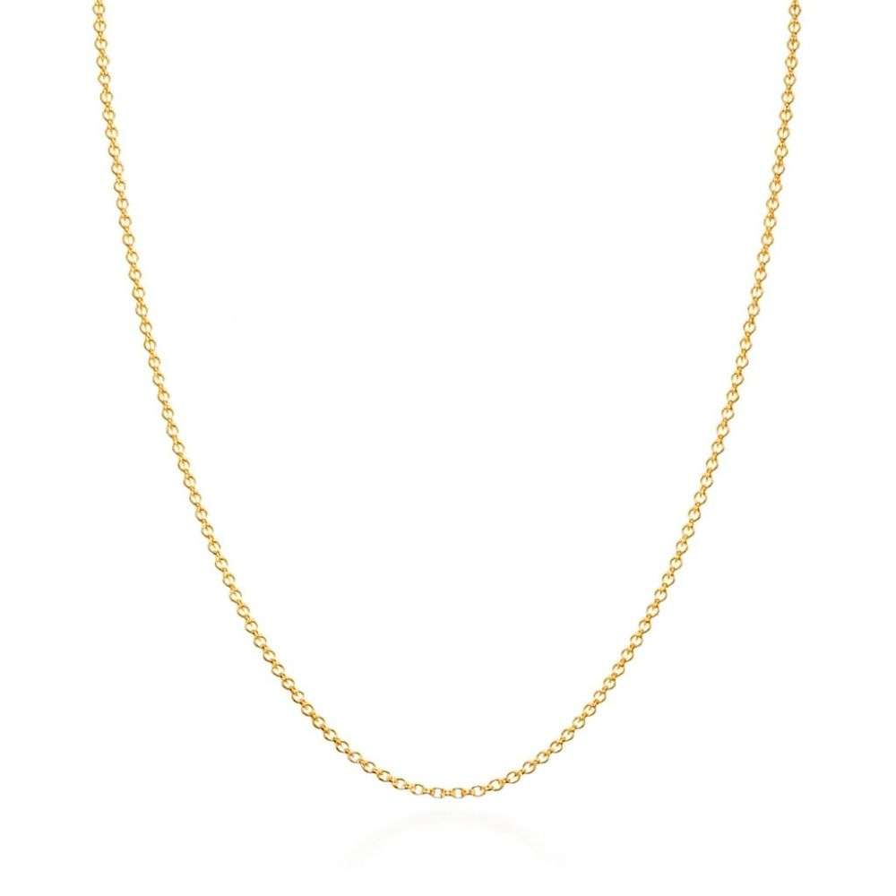 R8628-70 Sterling silver 70cm gold plated 2mm wide belcher link chain front image