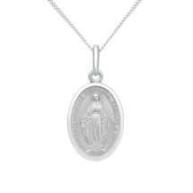Sterling Silver Medium Miraculas Medal And Chain