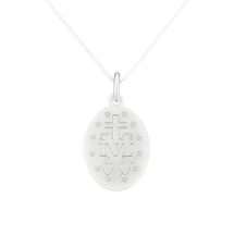 Sterling Silver Large Miraculas Medal And Chain