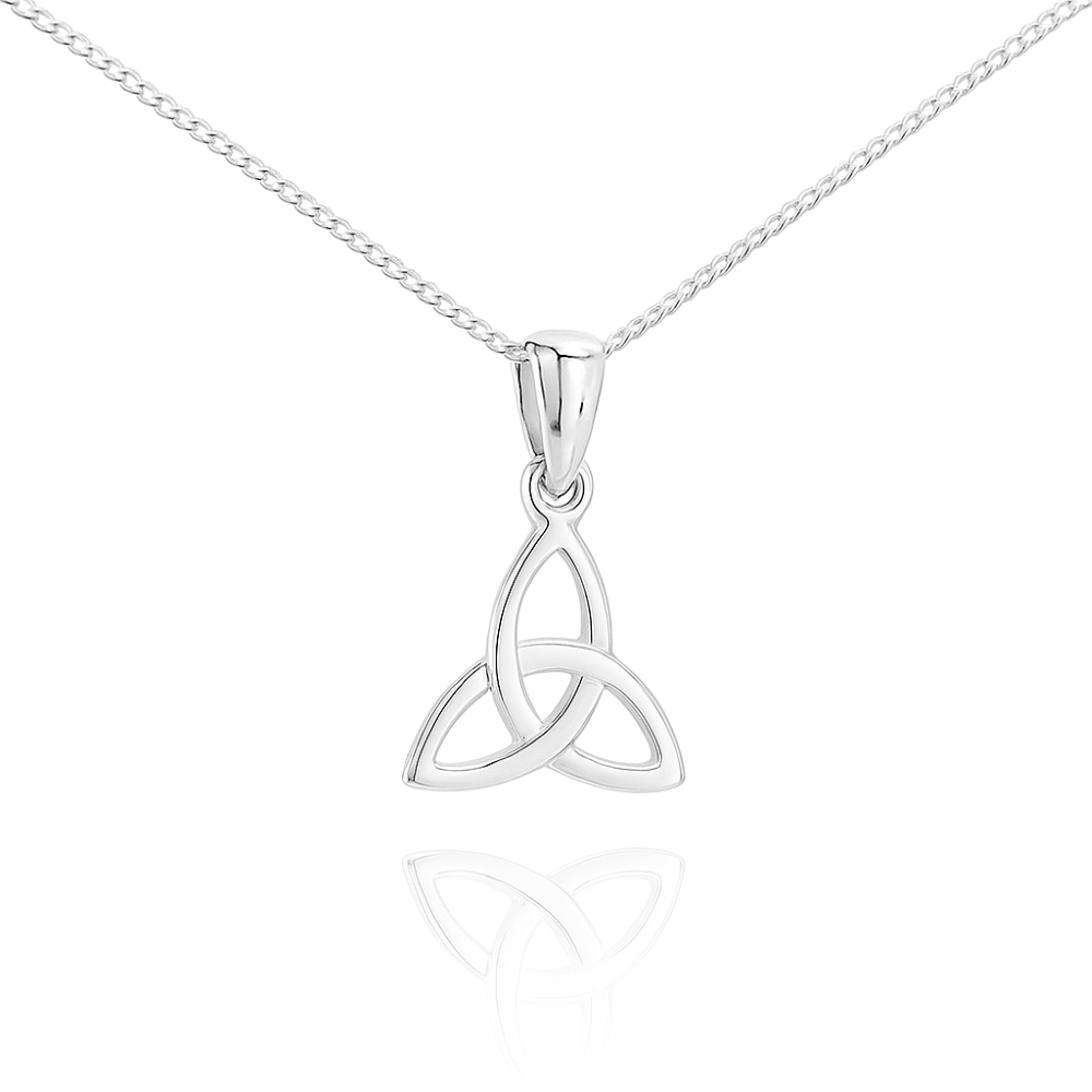 S457-sterling-silver-plain-trinity-knot-pendant-and-chain-front-main-side-image