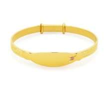 Sterling Silver Gold Plated Pink CZ Baby Bangle