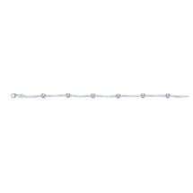 Sterling Silver Polished Ball Link CZ Tennis Bracelet