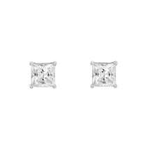 Sterling Silver 4 Claw 5mm Princess CZ Stud Earring