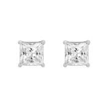Sterling Silver 4 Claw 7mm Princess CZ Stud Earring