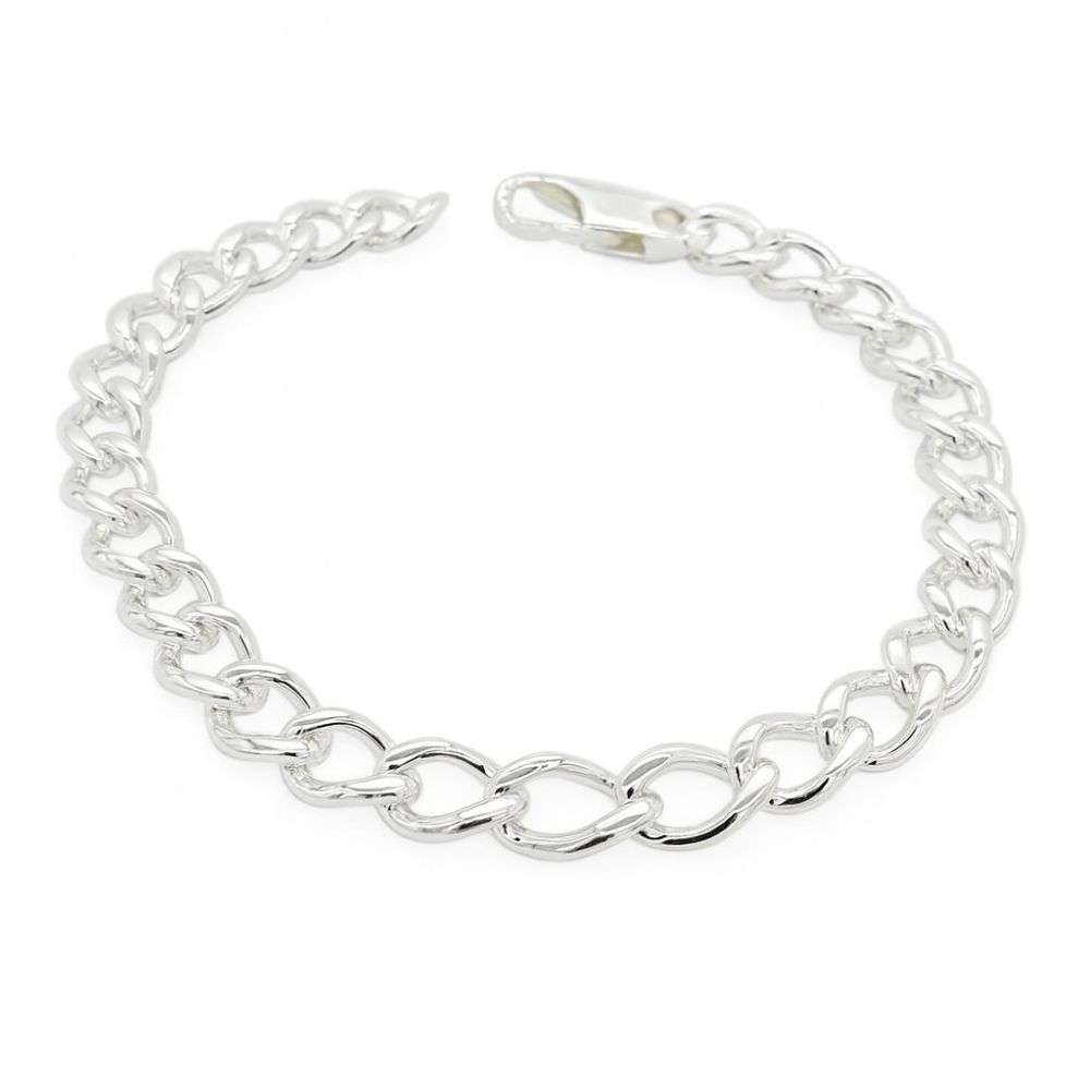 SHC6085-Sterling-silver-mans-flat-curb-link-open-link-bracelet-front-image