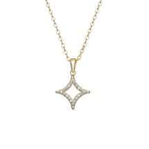 Sterling Silver Gold Plated CZ Open Star Pendant