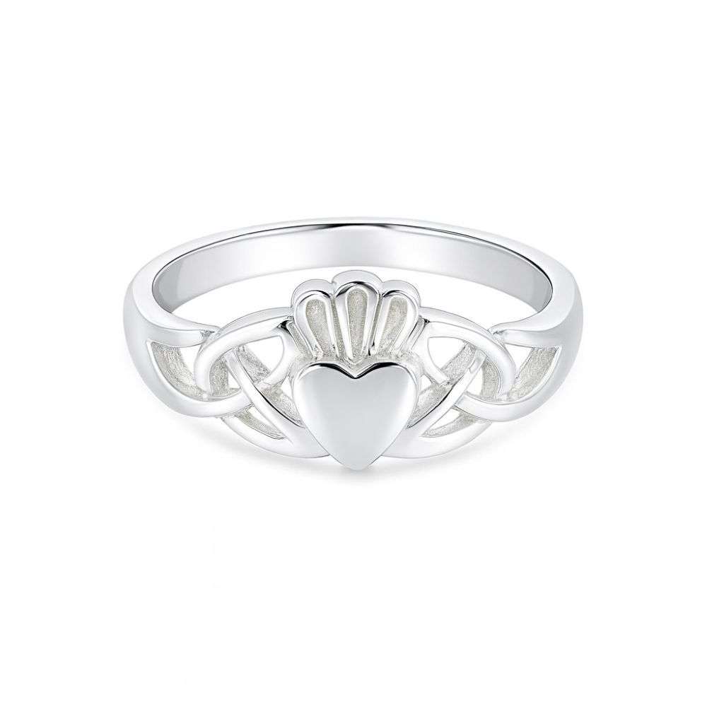 SR362B-sterling-silver-claddagh-ring-with-trinity-style-shoulders-front-image SR362B-sterling-silver-claddagh-ring-with-trinity-style-shoulders-front-image