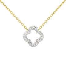 9ct Yellow Gold 0.13ct Natural Diamond Petal Necklace