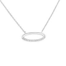 9ct White Gold 0.06ct Natural Diamond Halo Necklace