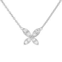 9ct White Gold 0.17ct Real Diamond Butterfly Necklace
