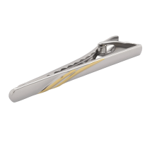 Silver And Gold Plated Matt And Polish Tie Bar