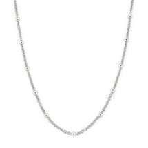 Sterling Silver Curb And Bobble Long Chain