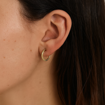 9ct Yellow Gold 12mm Twist Endless Hoop Earrings