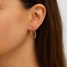 9ct Yellow Gold 20mm Twist Hoop Style Earrings
