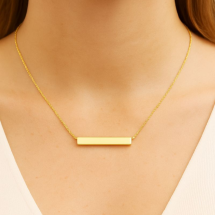 Sterling Silver Yellow Gold Horizontal Bar Pendant