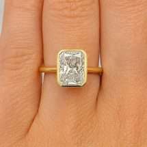 9ct Yellow Gold 1.50ct Radiant Lab Bezel Set Diamond Ring
