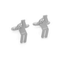 Silver Plated Matt Finish Golfer Cufflinks