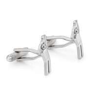 Silver Plated Matt Finish Golfer Cufflinks
