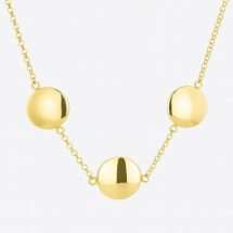 Sterling Silver Gold Plated Triple Disk Necklace