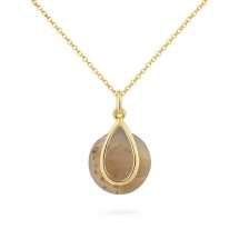 Sterling Silver Gold Plated Cats Eye Pendant