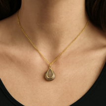 Sterling Silver Gold Plated Cats Eye Pendant