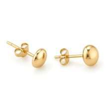 9ct Yellow Gold 4mm Polished Button Shape Stud Earrings
