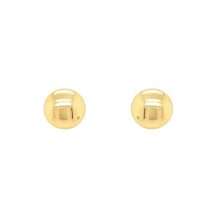 9ct Yellow Gold 6mm Polished Button Shape Stud Earrings