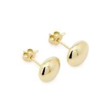 9ct Yellow Gold 6mm Polished Button Shape Stud Earrings