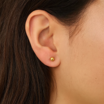 9ct Yellow Gold 3mm Polished Button Shape Stud Earrings