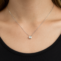 Sterling Silver 4mm Bezel Set CZ Necklet