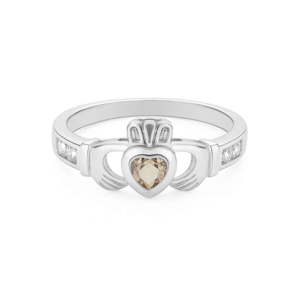 P613422-Cailin-sterling-silver-topaz-colour-cz-November-birthstone-ring-front-image P613422-Cailin-sterling-silver-topaz-colour-cz-November-birthstone-ring-front-image