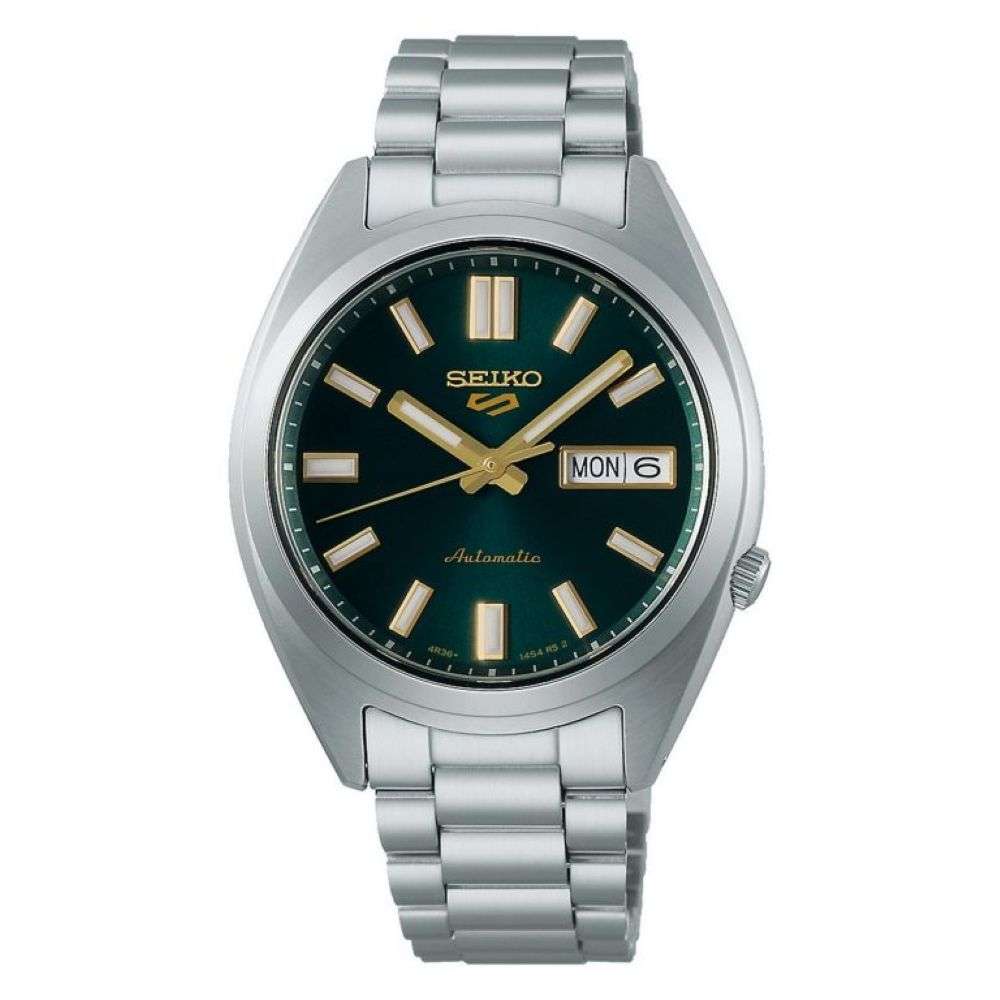 SRPL57K1 Seiko 5 Sports SNXS Vintage Gold Collection in ‘Green Tie’ front image
