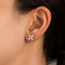 9ct White Gold 0.32ct Real Diamond Butterfly Stud Earrings