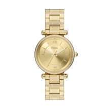 Fossil Ladies Carlie Gold Bracelet Watch ES5465
