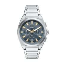 Fossil Everett Mens Steel Blue Dial Watch FS6154