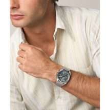Fossil Everett Mens Steel Blue Dial Watch FS6154