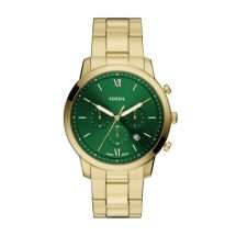 Fossil Neutra Mens Gold Bracelet Green Dial Watch FS6164