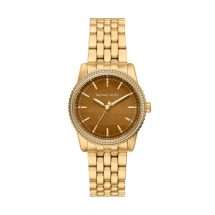 Michael Kors Ladies Bryant Gold Bronze Dial Watch MK7581