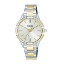 Lorus Womens Gold Steel CZ Set Watch RG256YX9