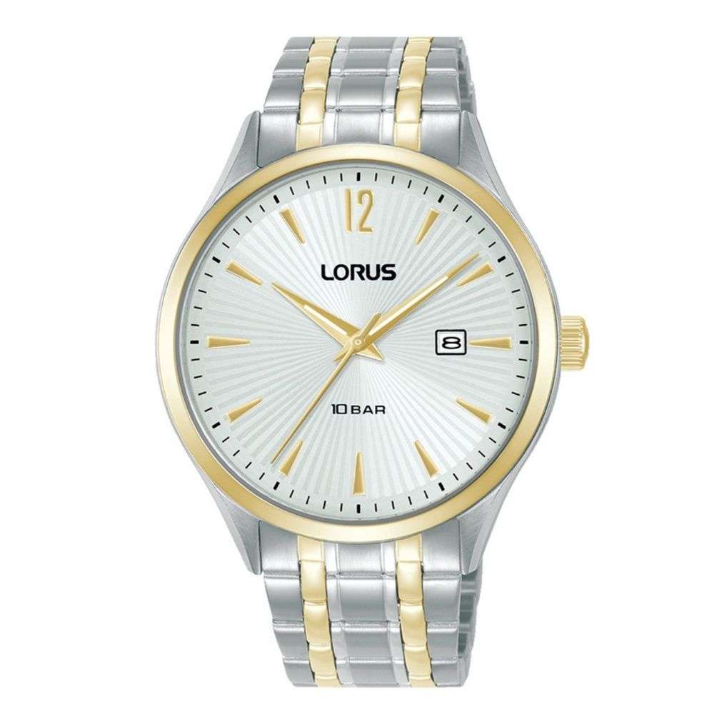 rh992rx9 lorus gold and steel mens bracelet watch front image rh992rx9 lorus gold and steel mens bracelet watch front image